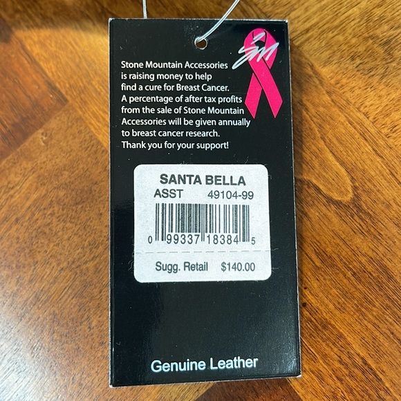 NEVER USED WITH TAGS STONE MOUNTAIN BLACK PEBBLED LEATHER SANTA BELLA HANDBAG - Picture 11 of 11